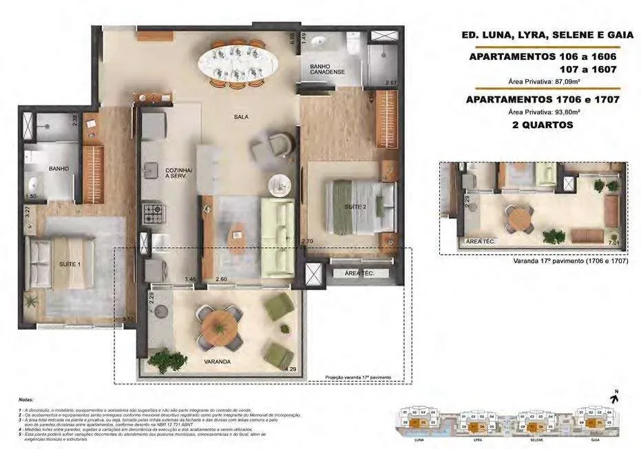 Planta 93m² Double Suíte